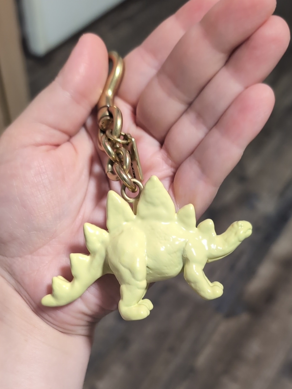 COACH Yellow Enamel Stegosaurus Keychain Charm - Picture 4 of 6
